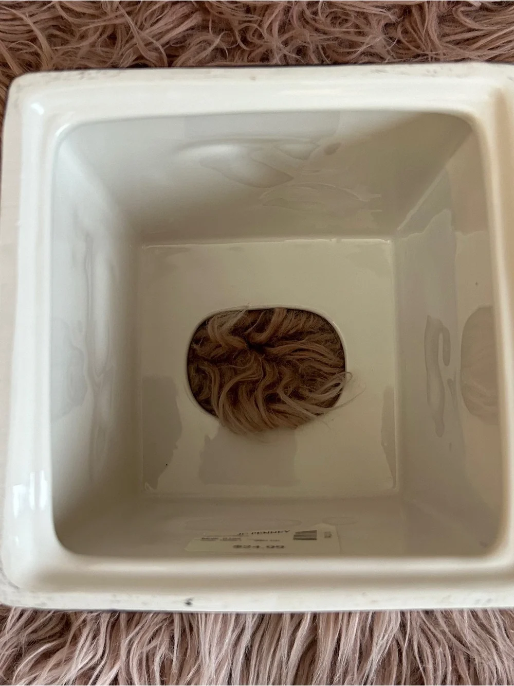 Jenny Faw Ceramic Dog Cat Tissue Box